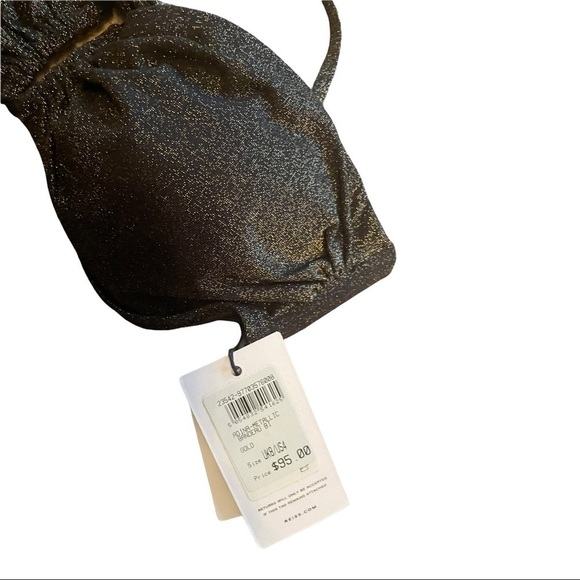 Reiss ADINA Metallic Bandeau Bikini Top - Picture 4 of 9